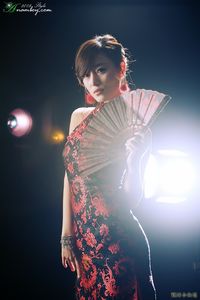 Beauty with folding fan